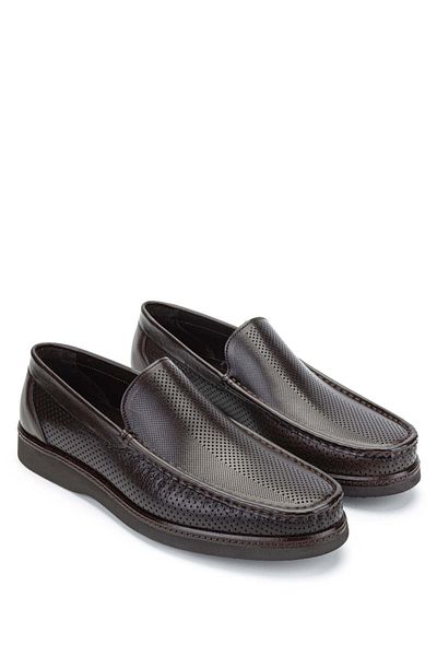 Tamer Tanca Men's Brown Genuine Leather Loafer Shoes