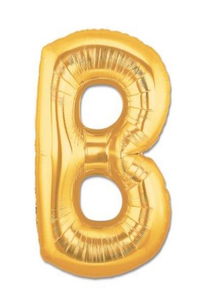 Kazanabil Gold Colored Foil Balloon Letters - Letter B