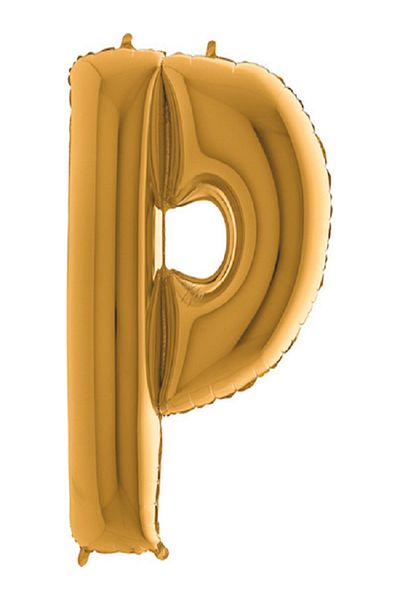 Kazanabil Gold Colored Foil Balloon Letters - Letter P