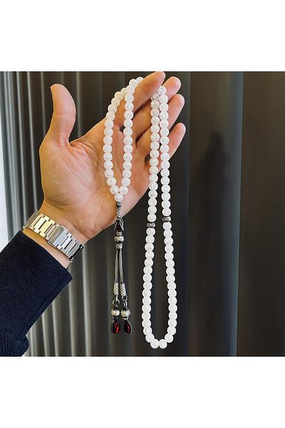 dergah tesbih Silver Design 99 Lu Necef Prayer Rosary - Ncf712