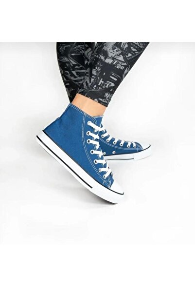 BY İMİS SHOES Unisex Uzun Kot Mavi Keten Sneaker