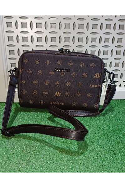 Armine 228 Γυναικεία Τσάντα ώμου Καφέ στάμπα