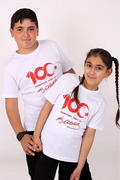 Çiggo Kids Special Ataturk Signature Printed Cotton Unisex (κορίτσια-αγόρια) Παιδικό T-shirt/t-shirt 5-13 ετών