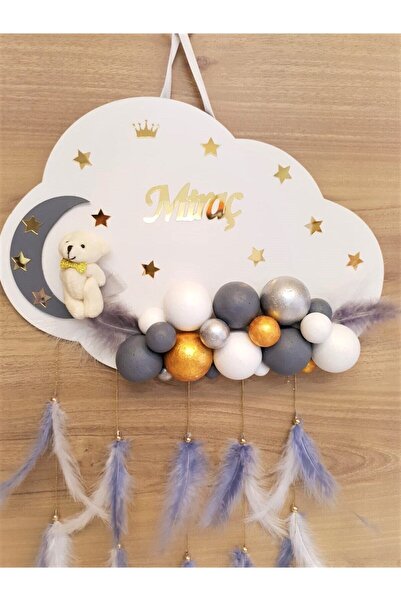 HD Different Kapı Süsü Ahşap Bulut Kapısüsü Bebek Odası Isimlik Strafor Toplu