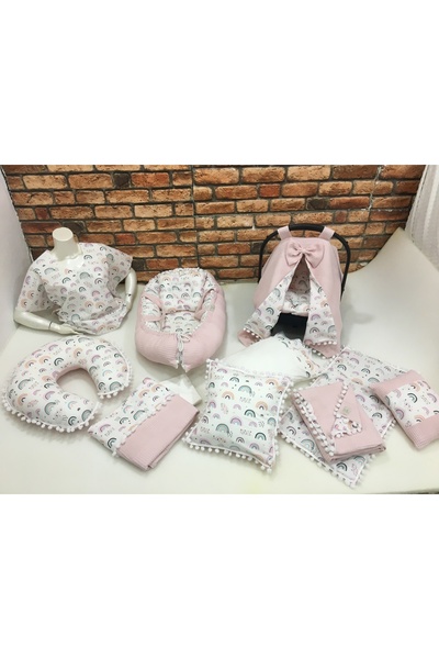 BUSEBABYHOME Çok Amaçlı Babynest , Puset Örtüsü , Alt Açma Ve Battaniye, Nevresim Takımı 15'li Set Bebek Çeyizi