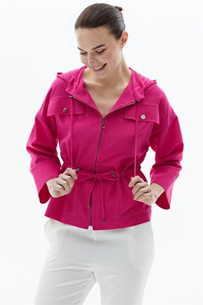 Genel Markalar Düşük Kol Kapak Cepli Beli Büzgülü Ceket