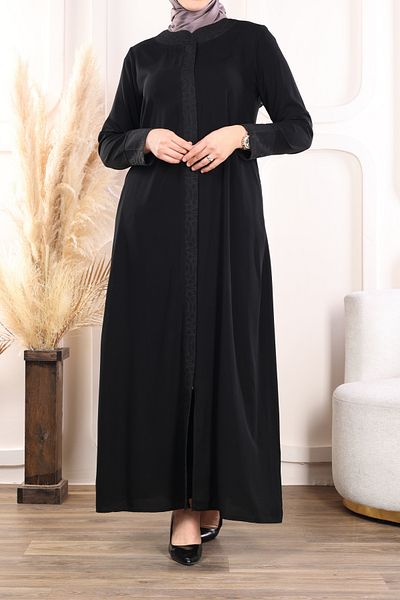 Alya Tesettür Simple Designed Black Casual Ferace