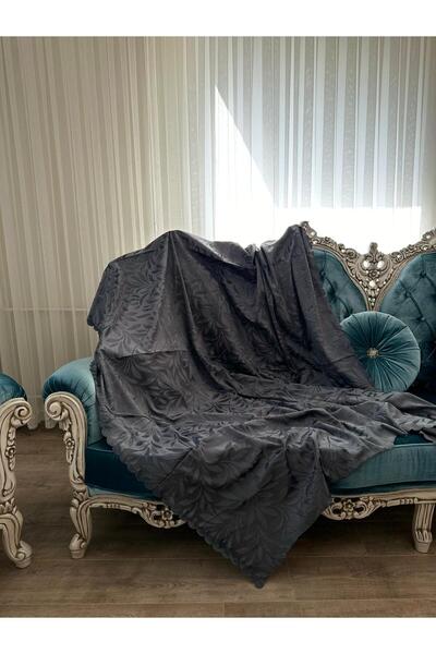 Muteks Non-Slip Base Thai Feather Sofa Bed, Armchair, Sofa Cover (ANTHRACITE COLOR)(175X210CM)
