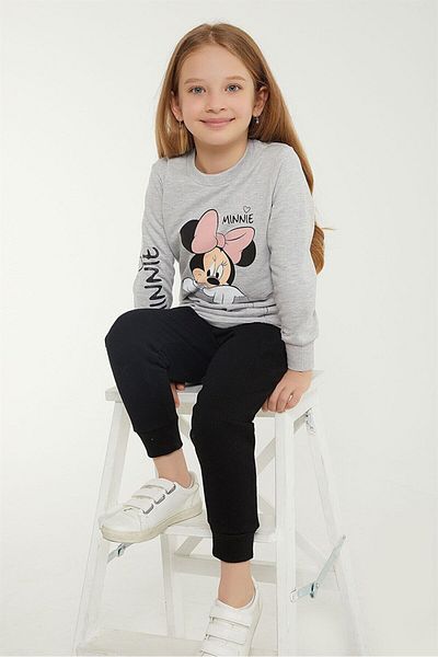 Minnie Mouse D4740-g Minnieli Zero Collar Tracksuit Set 9-15 Years Gray
