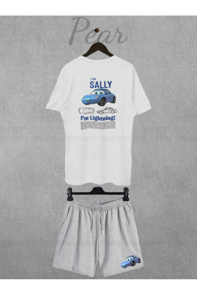 Pear Wear Саллі Маккуїн Карс Принт Оверсайз Футболка Шорти Комплект