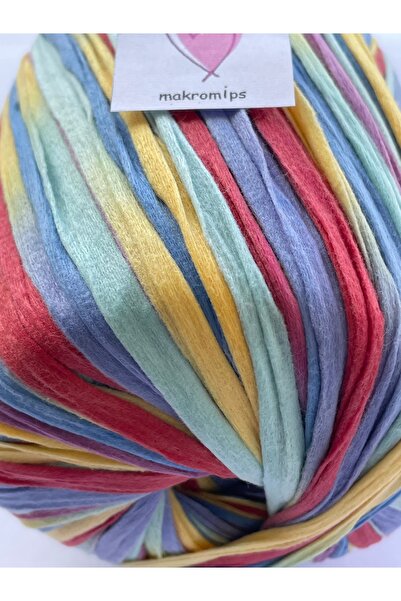 Makromİps PREMİUM MİX SOFT RAFFİA İP 50 gr 65 m YUMUŞAK MULTİ ÇOK RENKLİ DOĞAL EBRULİ RAFYA ÇANTA İPİ KAĞIT