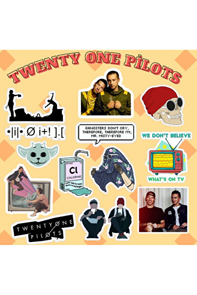 Pufidik Twenty One Pilots Sticker Seti | Laptop Notebook Telefon Etiket