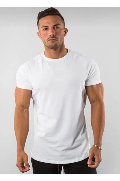 BRR İç Giyim White Men's 0 Collar Half Sleeve T-shirt