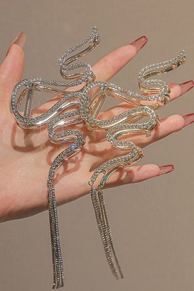 EyER Shoping Cataramă pentru femei Gold Full Stone Waterway Snake Metal Xl Latch 1 bucată