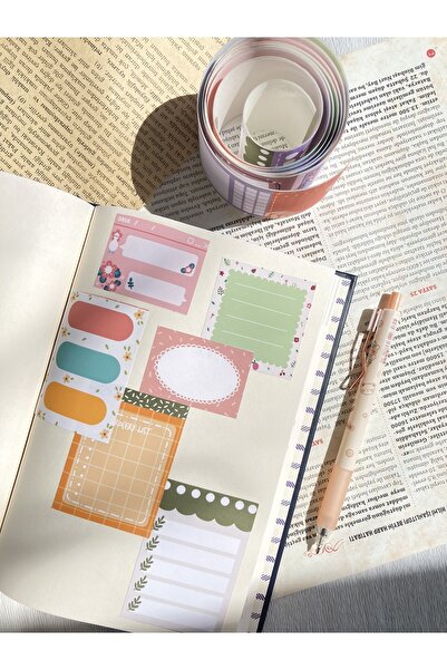 Hume Craft Memo / Notluk Temalı Washi Tape Washi Bant Bullet Journal Sticker ...
