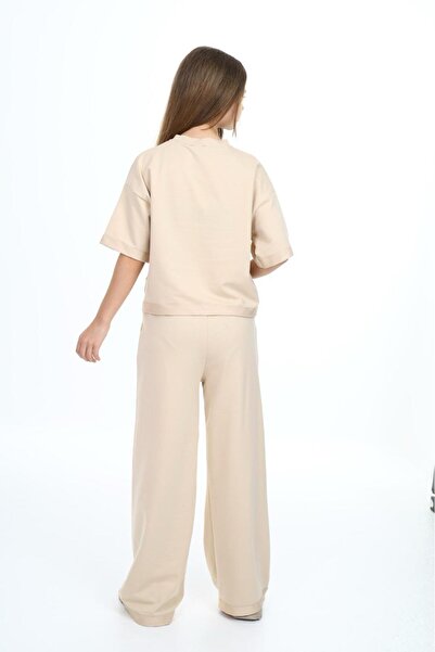 Jannock Κοριτσίστικο 100% βαμβακερό σετ φόρμας με μισό μανίκι στο κάτω μέρος