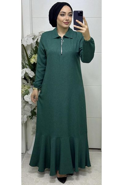 Ebrarengiz Moda ΓΥΝΑΙΚΕΙΟ ΦΟΡΕΜΑ ΛΙΝΟ ΜΕ ΦΕΡΜΟΥΑΡ