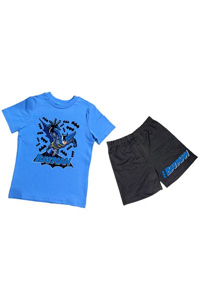Batman Set pentru copii unisex din țesătură de bumbac cu imprimeu batman, cu mâneci scurte
