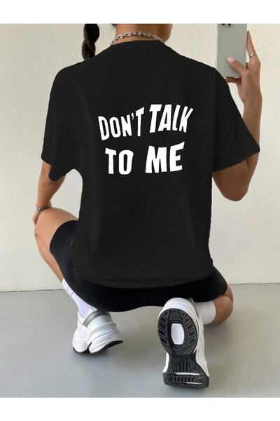 Deocept Tricou Salas supradimensionat pentru femei cu imprimeu Dont Talk Boyf...