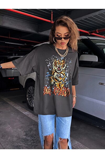 Deocept Фума Oversize футболка з принтом Tiger Letter