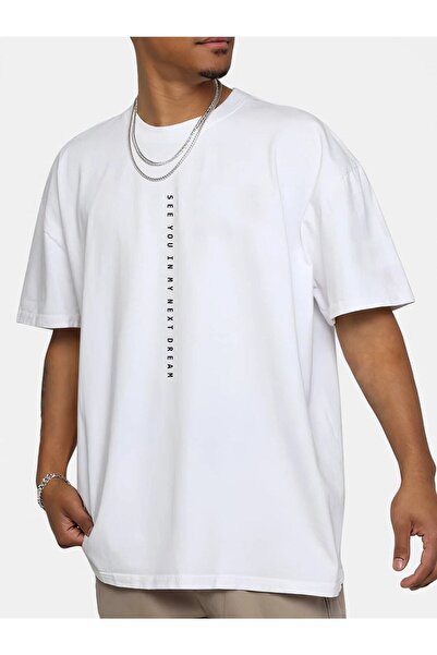 Deocept Ανδρικό μπλουζάκι Casual Boyfirend - See You Printed Oversize