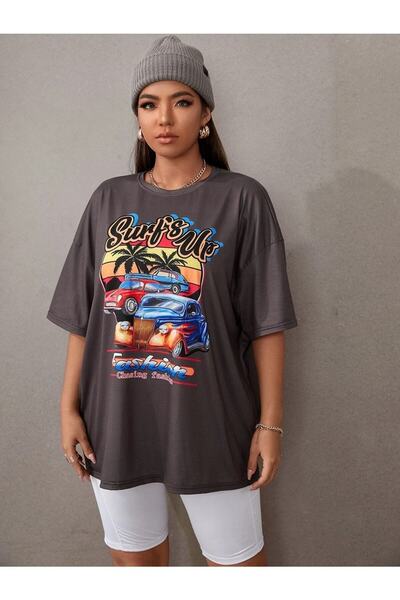Deocept Фума Oversize футболка з принтом Surf's Up