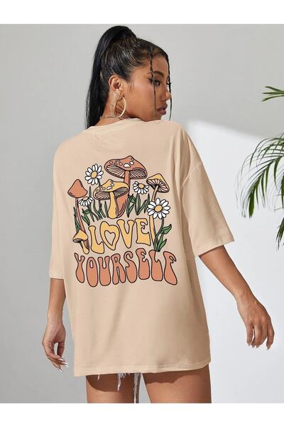 Deocept Υπερμεγέθη μπλουζάκι Love Your Self Printed