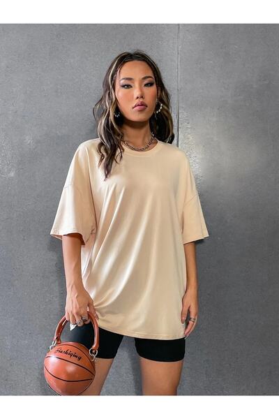 Deocept Μπεζ μπλουζάκι Oversize Πυξίδα με στάμπα