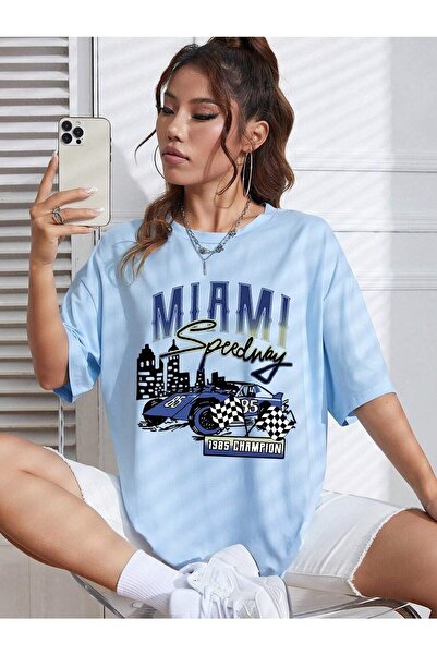 Deocept Speed Printed Oversize T-shirt Casual Boyfirend