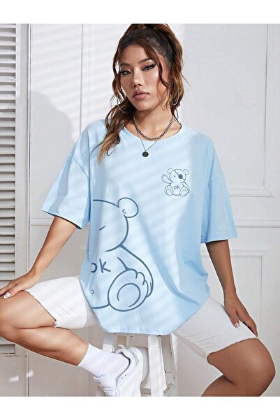 Deocept Teddy Bear Printed Γυναικείο μπλουζάκι Oversize Casual Boyfirend