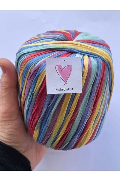 Makromİps PREMIUM MIX SOFT RAFFIA STRING (50 gr X 4 ΤΕΜΑΧΙΑ) ΜΑΛΑΚΟ ΠΟΛΥ ΠΟΛΥΧΡΩΜΙΚΟ ΜΠΟΥΚΑΛΑΡΙ ΤΣΑΝΤΑ ΣΥΡΜΑ ΧΑΡΤΙ