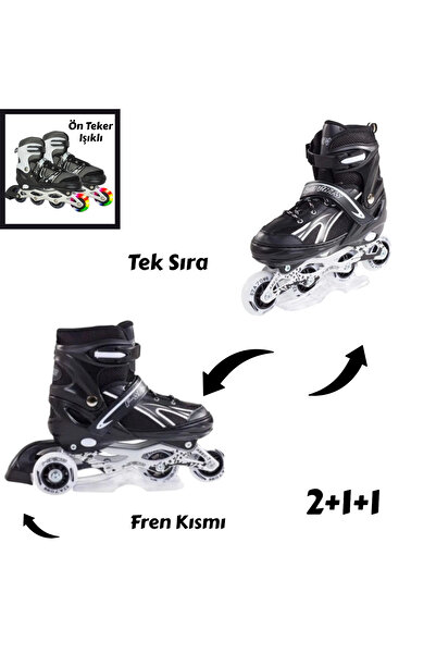 YILDIRIM OYUNCAK Kids Skates with Adjustable Silicone Wheels 2+1+1 and Single...