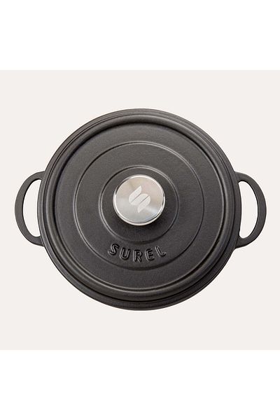 Sürel Black Iron Cast Shallow Pot 24 cm