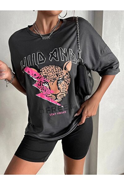 Deocept Καπνιστό μπλουζάκι Oversize Wild And Printed