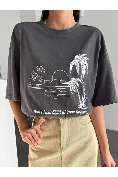 Deocept Фума Oversize T-shirt з принтом Plamıye