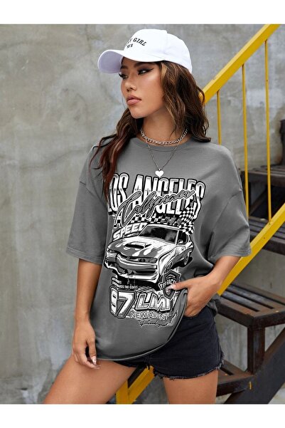 Deocept Los Angels Printed Oversize Salas T-shirt Boyfriend