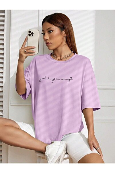 Deocept Good Things Printed Oversize T-shirt Casual Boyfirend
