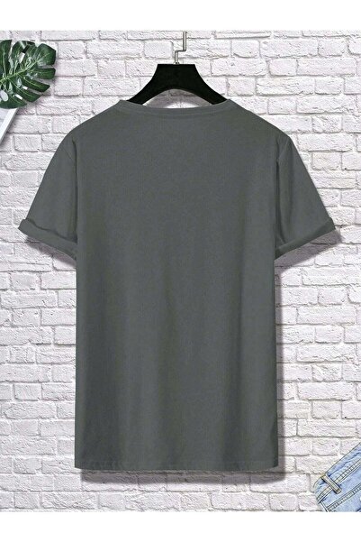 Deocept Ανδρικό μπλουζάκι μισοσκελετό με στάμπα Oversize Casual Boyfirend