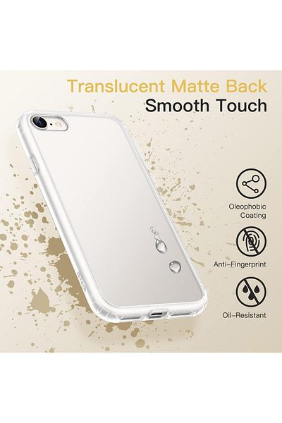 Merwish غطاء حماية من السيليكون الفاخر غير الأصفر مقاس 2 ملم متوافق مع هاتف Apple iPhone SE 2020 شفاف