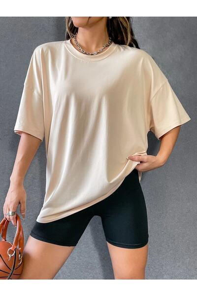 Deocept Μπεζ μπλουζάκι Oversize Πυξίδα με στάμπα