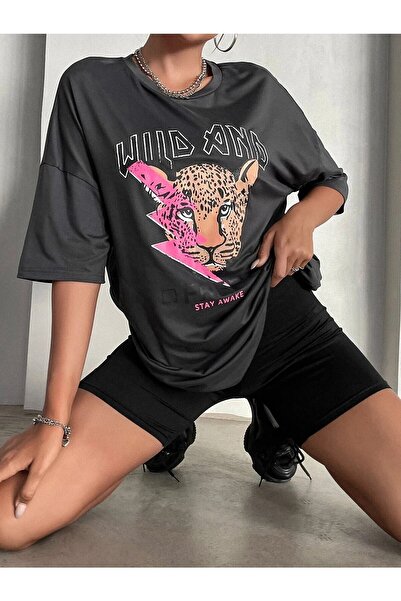 Deocept Καπνιστό μπλουζάκι Oversize Wild And Printed