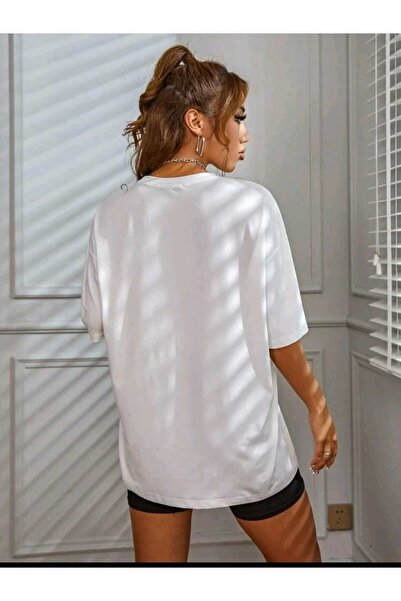 Deocept Γυναικείο μπλουζάκι Brooklyn Printed Oversize Casual White T-shirt Unisex Boyfirend