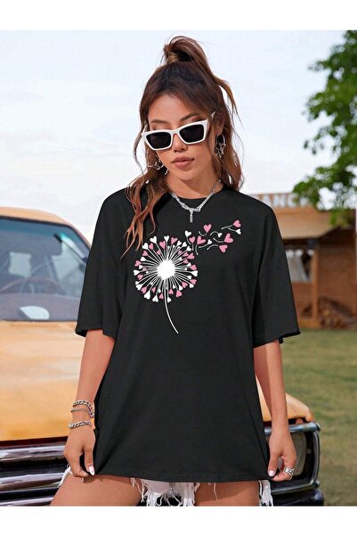Deocept Dandelion Printed Oversize T-shirt Casual Boyfirend