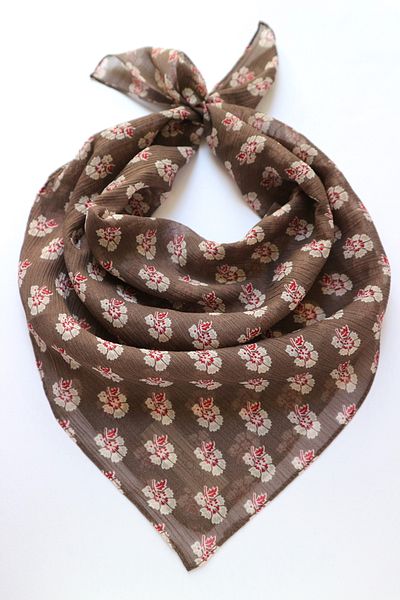 THE MOON Traditional Turkish Carnation Flower Motif Patterned Mink Chiffon Scarf