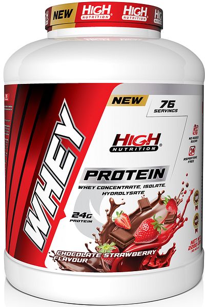 High Nutrition 24 Grams Chocolate Strawberry FlavoredWheyProtein - 76 Servings