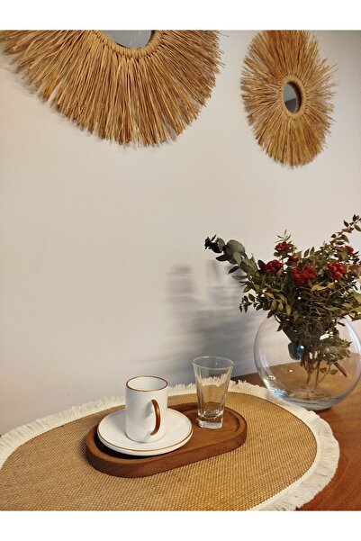 AR&MA WOOD Natural Wooden Serving Tray Stand Serving Snack Bowl Breakfast Coffee Serving Bowl 1pc