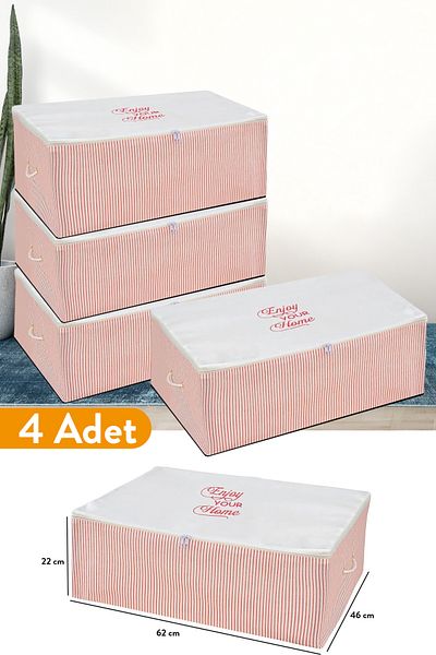 Serstil 4 bucăți - resturi mari sub bazin cu dungi roz 62 x 46 x 22 cm