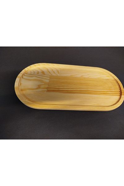 AR&MA WOOD Oval Long Presentation Plate / Presentation Tray 34 cm