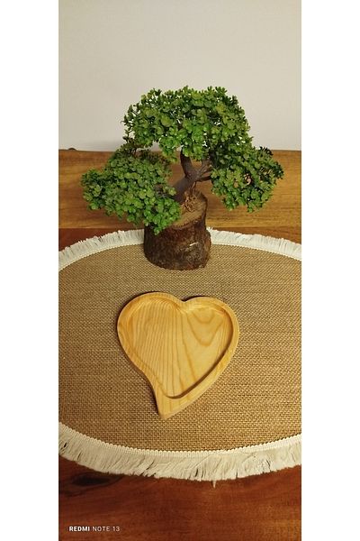 AR&MA WOOD Wooden Heart Shaped Snack Bowl Coffee Presentation Serving Breakfast Bowl 1 Piece