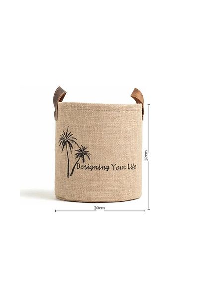 Bages Jute In-Cabinet Laundry Kids Room Toy Organizer Folding Storage Basket Organizer 30x32 cm